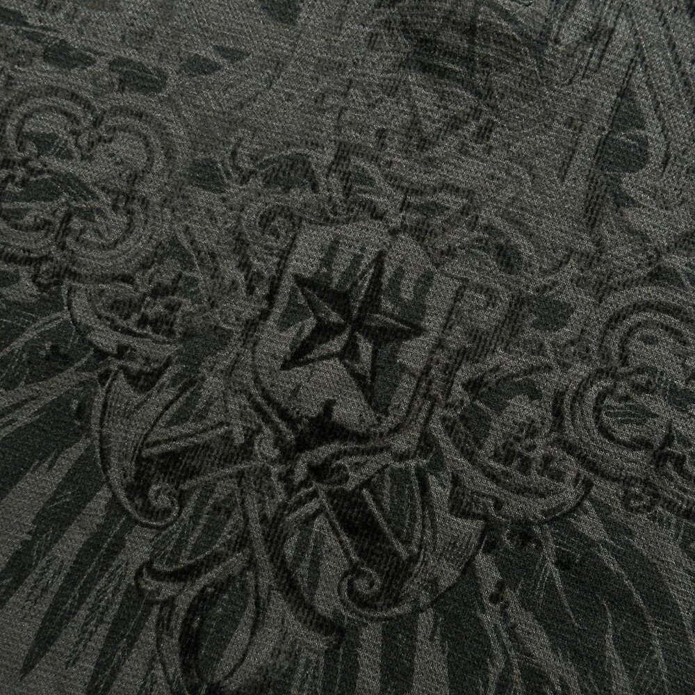 Point Zero Skull Cross Wing Grunge Cyber Y2K Thermal Style Long Sleeve Size L - Picture 3 of 4